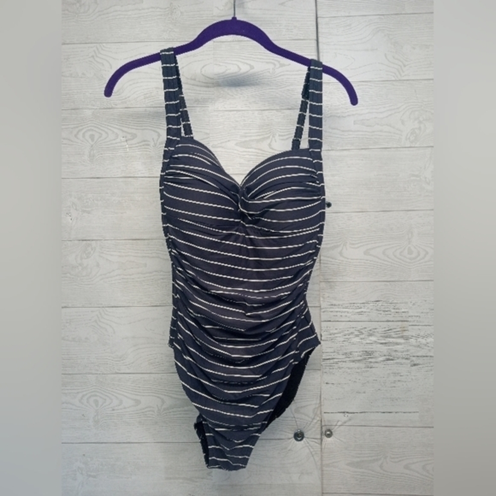 Bond-eye Australia Women's‎ Size Medium Blue Pin-Stripe One Piece